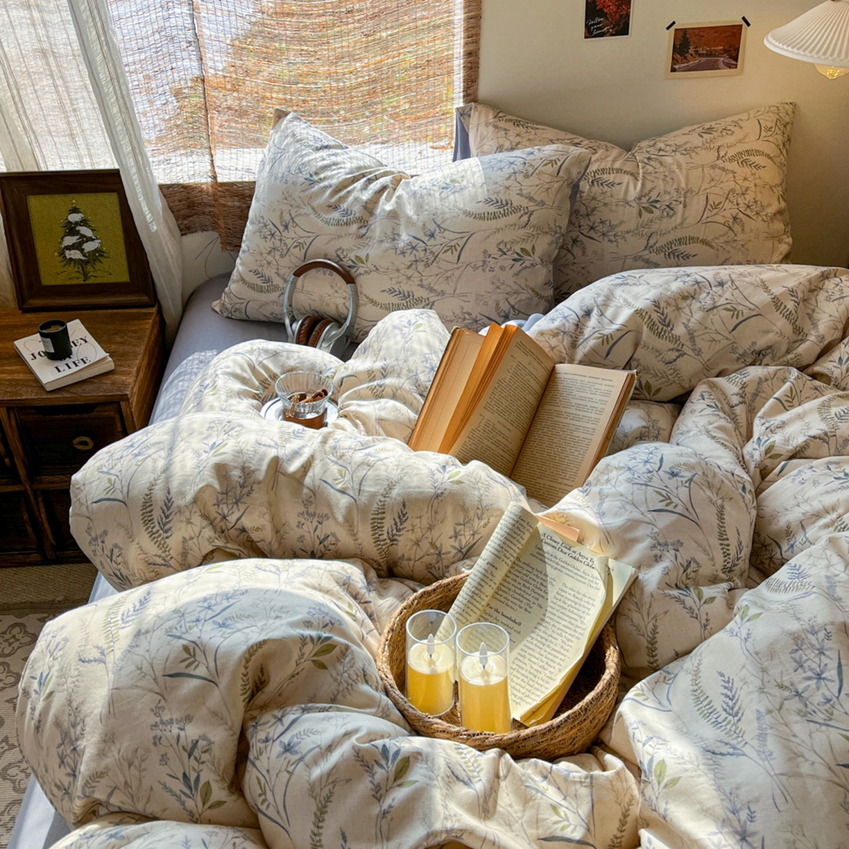 91家纺网 家纺一手货源 找家纺 （总）金丝鸟家纺 2026春夏新款全棉纯棉棉麻印花四件套