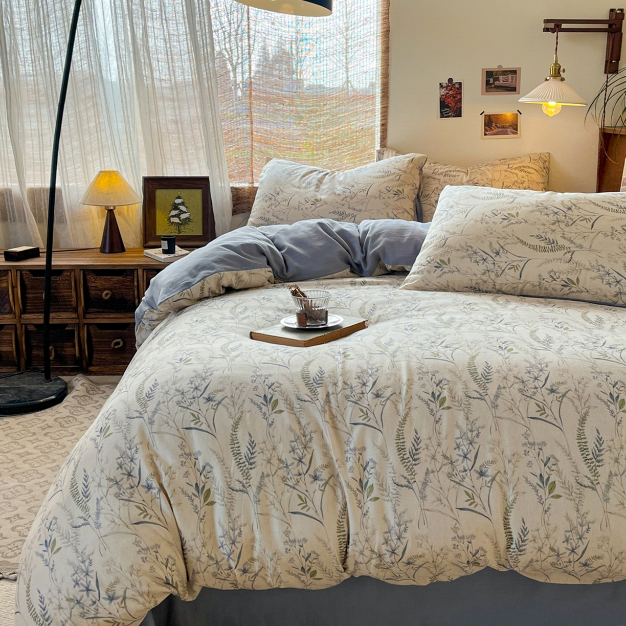 91家纺网 家纺一手货源 找家纺 （总）金丝鸟家纺 2026春夏新款全棉纯棉棉麻印花四件套