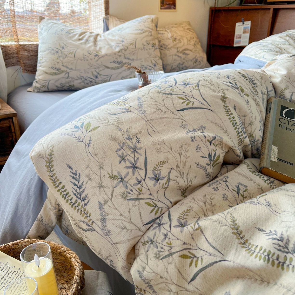 91家纺网 家纺一手货源 找家纺 （总）金丝鸟家纺 2026春夏新款全棉纯棉棉麻印花四件套