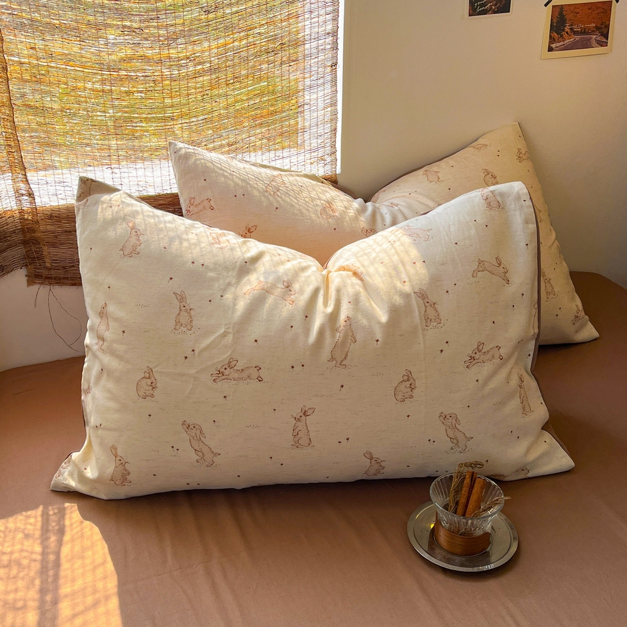 91家纺网 家纺一手货源 找家纺 金丝鸟家纺 2026春夏新款全棉纯棉棉麻印花四件套 芒兔