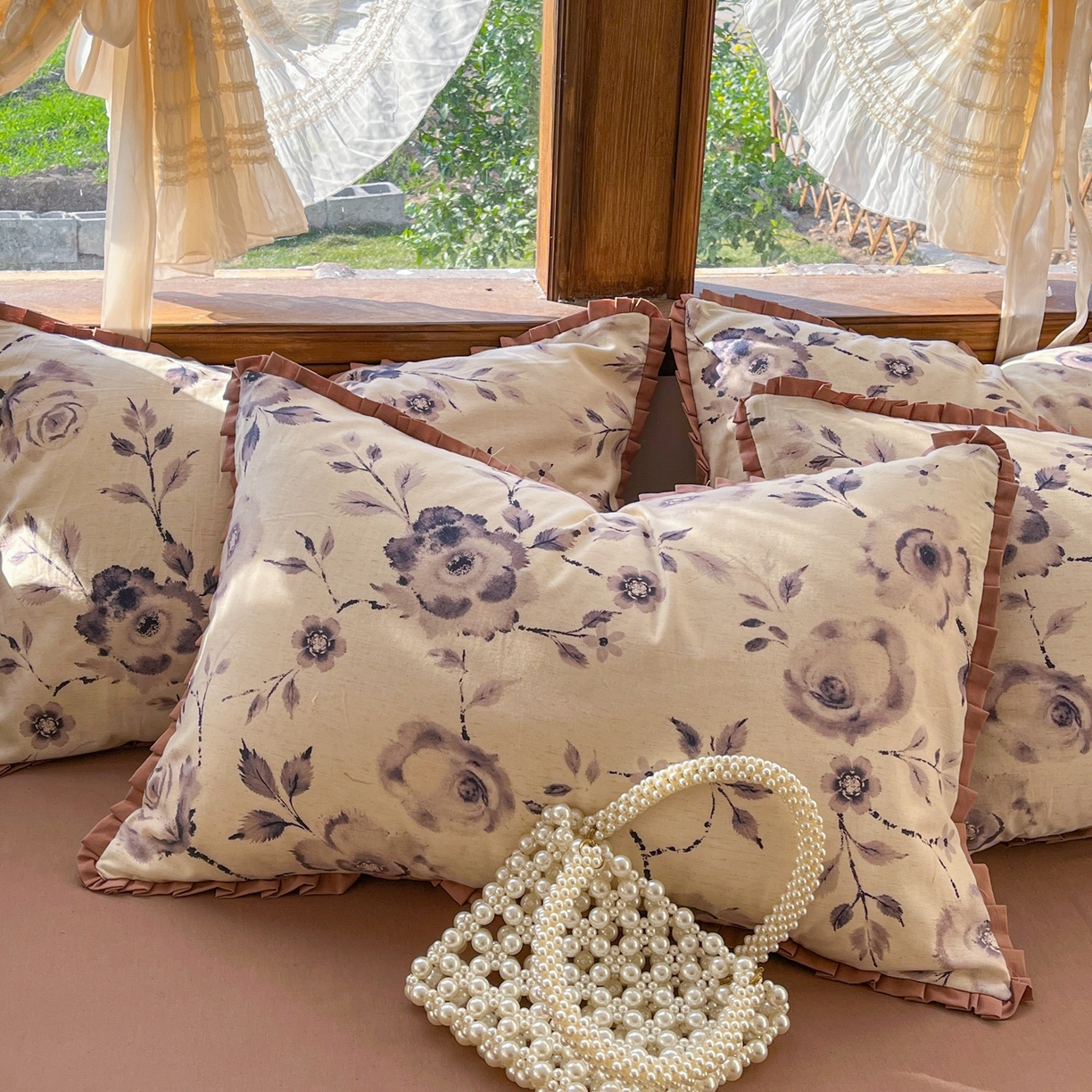 91家纺网 家纺一手货源 找家纺 金丝鸟家纺 2026春夏新款全棉纯棉棉麻印花木耳花边款四件套 莫凡