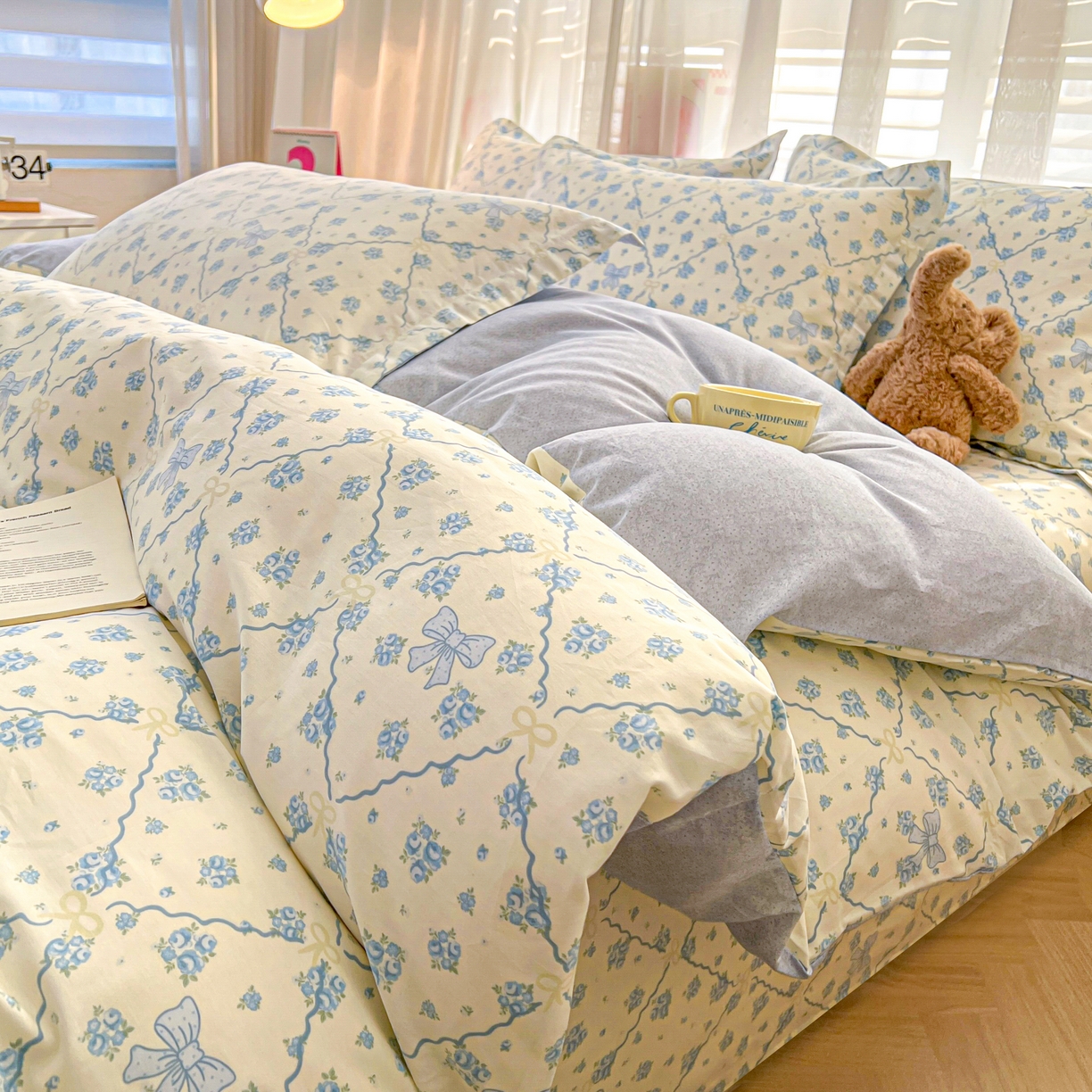 91家纺网 家纺一手货源 找家纺 （总）珂博家纺 2026新款12868全棉纯棉小清新印花四件套