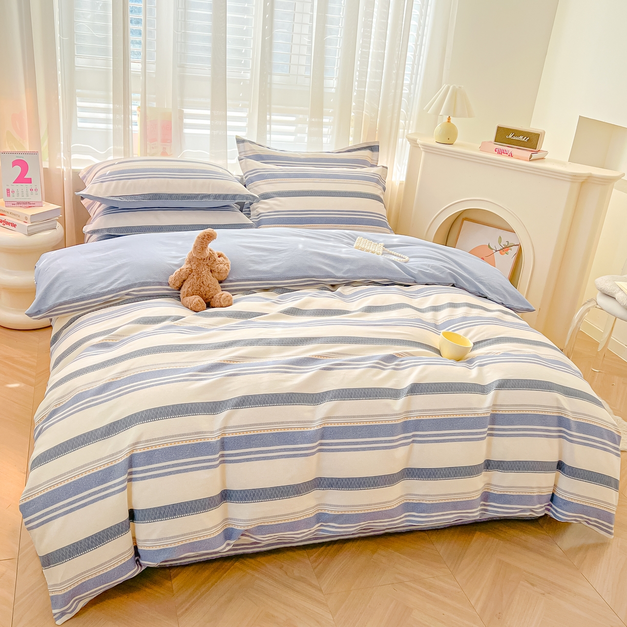 91家纺网 家纺一手货源 找家纺 （总）珂博家纺 2026新款12868全棉纯棉小清新印花四件套