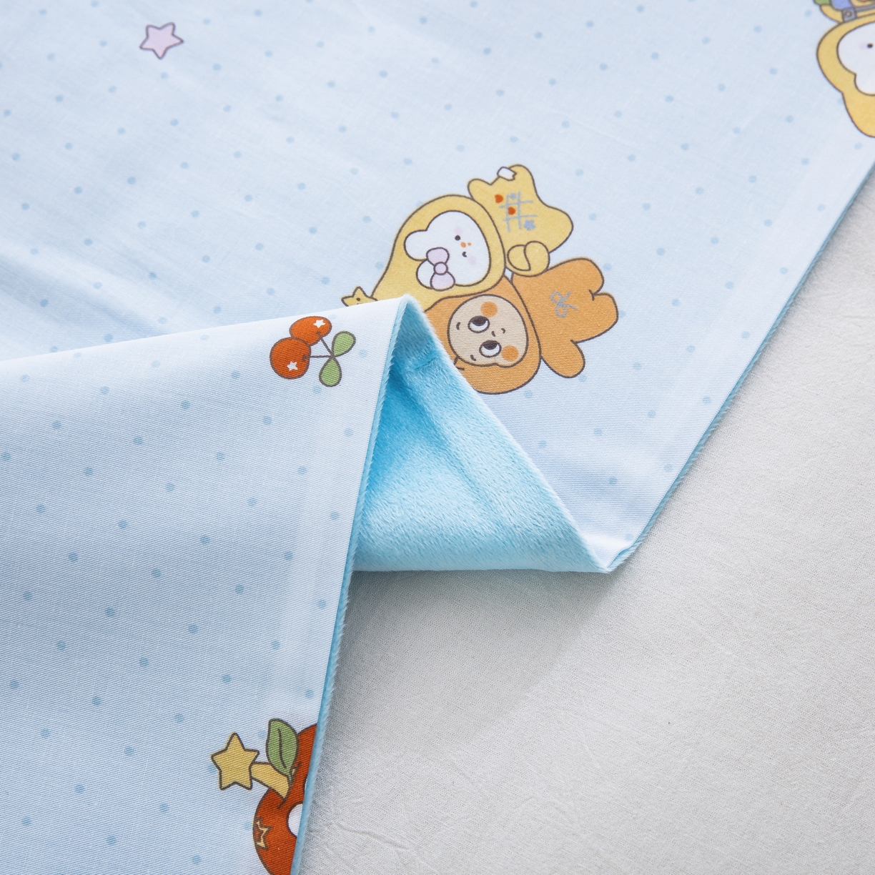 91家纺网 家纺一手货源 找家纺 乐秀 2026新款幼儿园双面四季款儿童床垫套+床垫芯 星星小伙伴