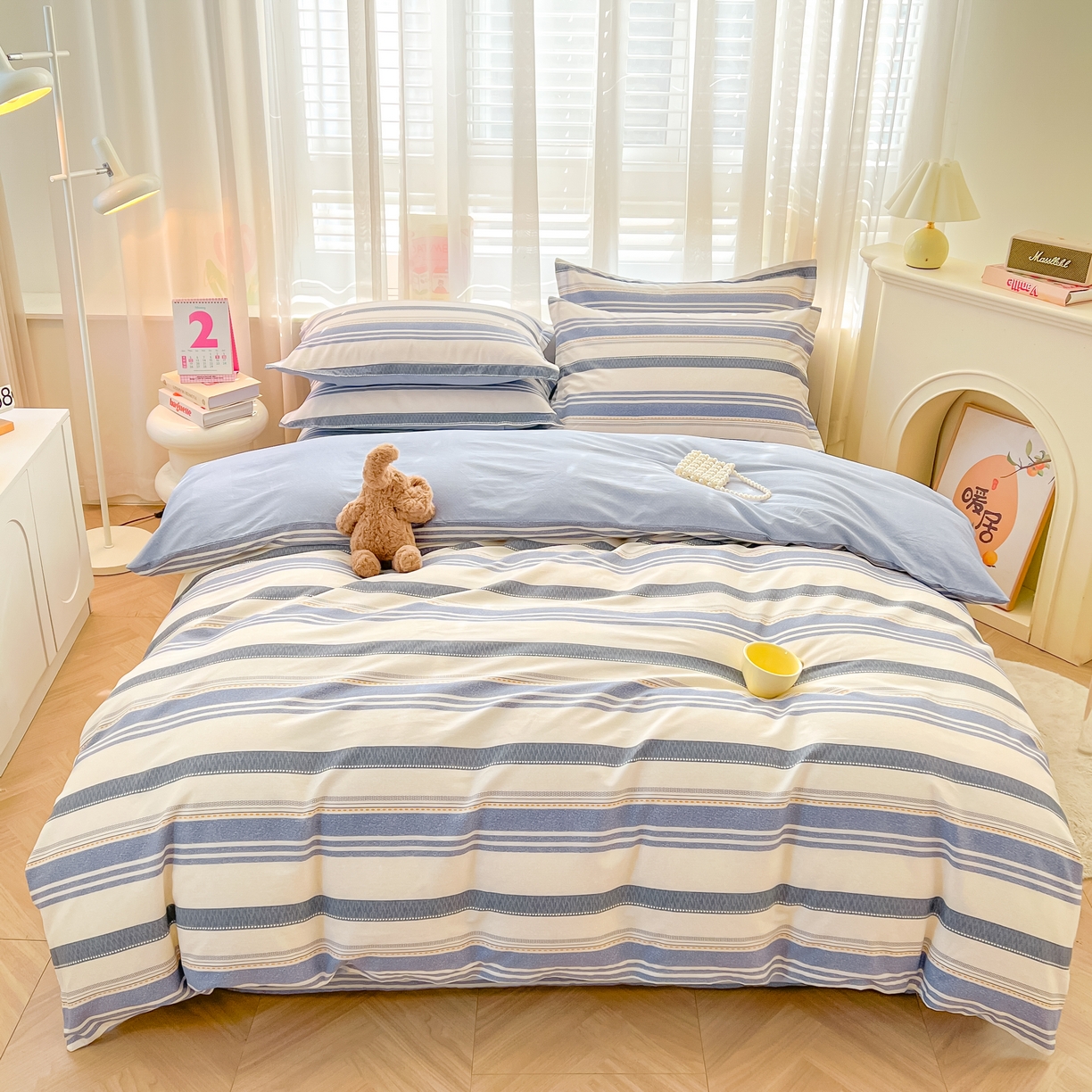 91家纺网 家纺一手货源 找家纺 珂博家纺 2026新款12868全棉纯棉小清新印花四件套 潮流前线