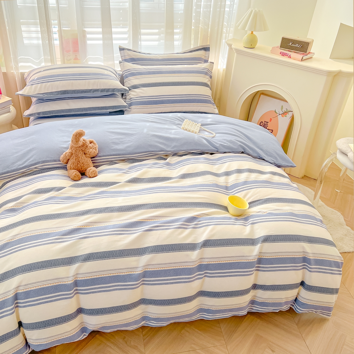 91家纺网 家纺一手货源 找家纺 珂博家纺 2026新款12868全棉纯棉小清新印花四件套 潮流前线