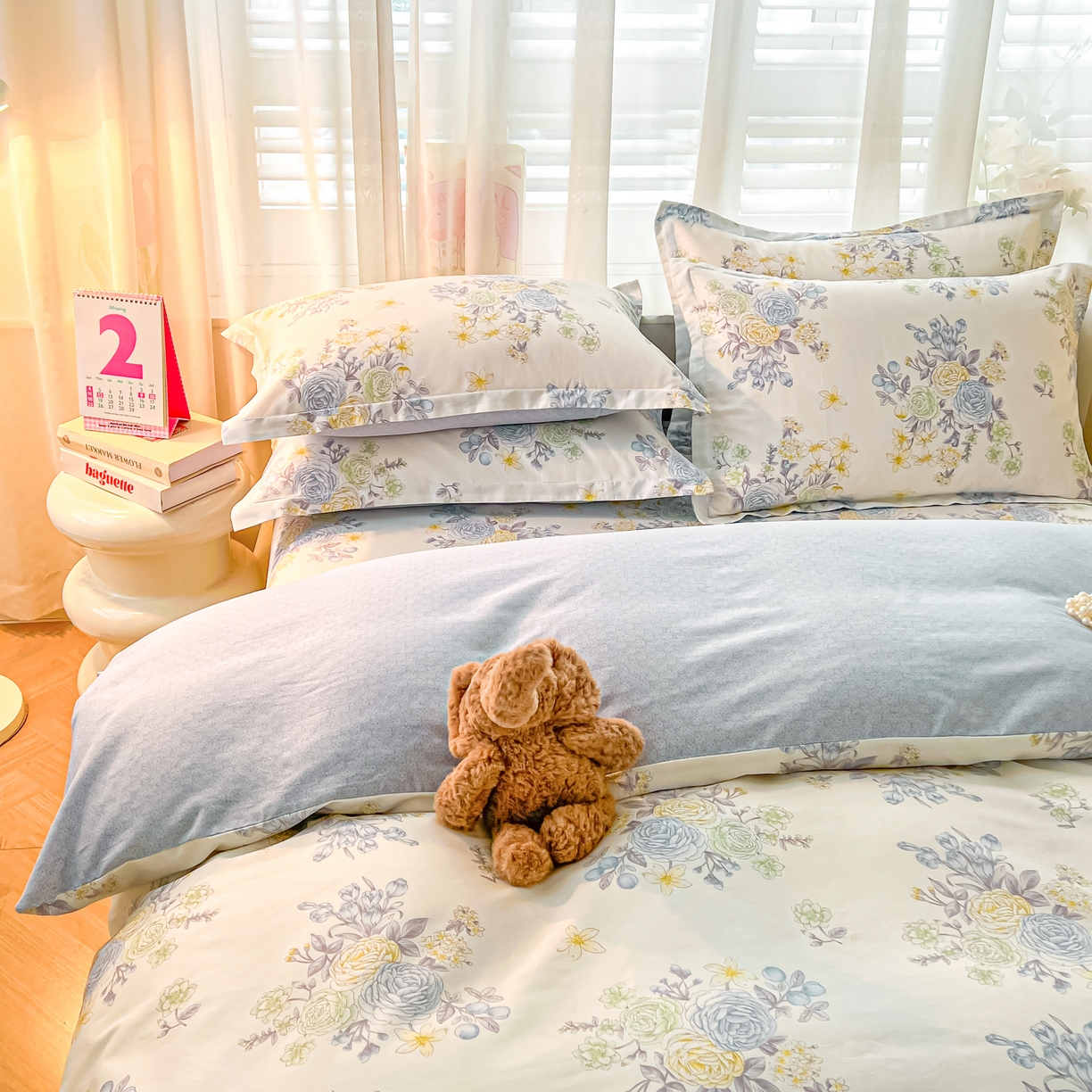 91家纺网 家纺一手货源 找家纺 珂博家纺 2026新款12868全棉纯棉小清新印花四件套 晨曦花露
