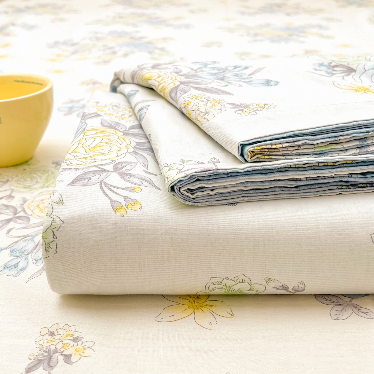 91家纺网 家纺一手货源 找家纺 珂博家纺 2026新款12868全棉纯棉小清新印花四件套 晨曦花露