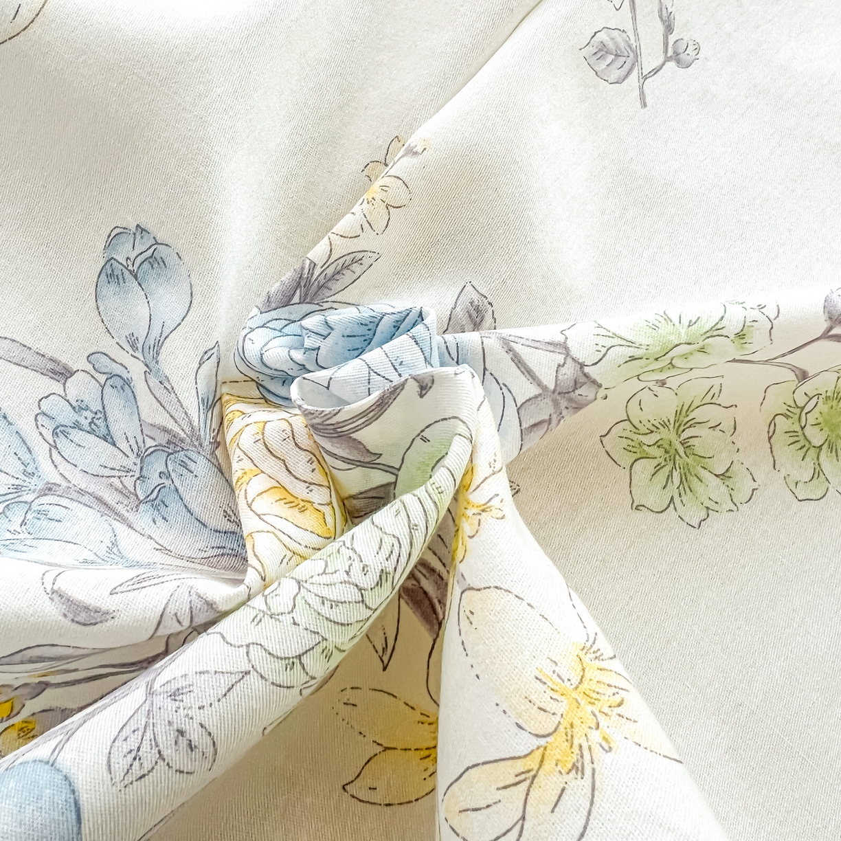 91家纺网 家纺一手货源 找家纺 珂博家纺 2026新款12868全棉纯棉小清新印花四件套 晨曦花露