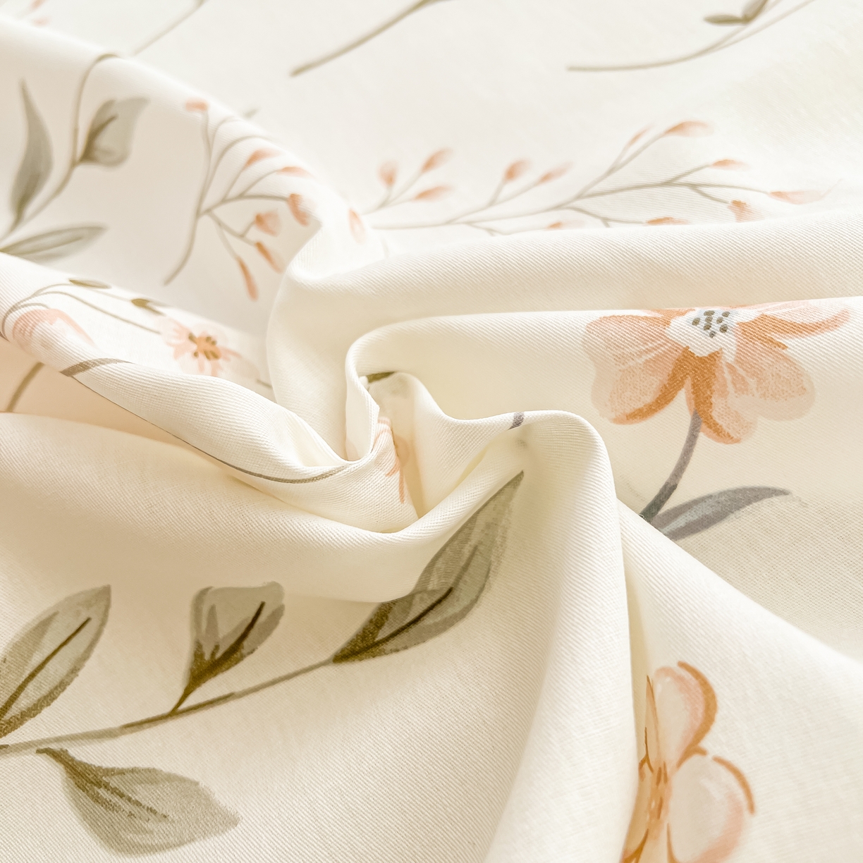 91家纺网 家纺一手货源 找家纺 珂博家纺 2026新款12868全棉纯棉小清新印花四件套 花枝印象