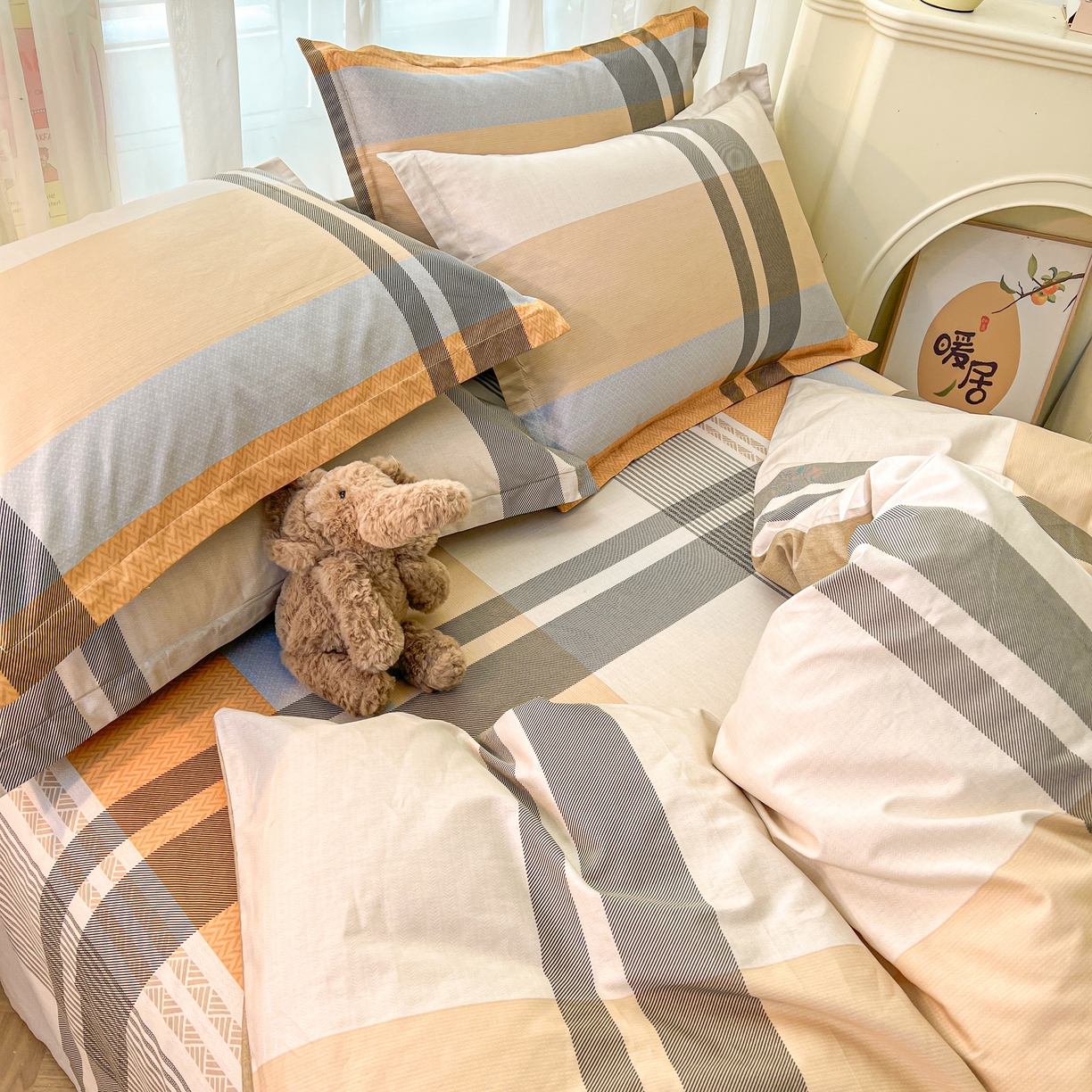 91家纺网 家纺一手货源 找家纺 珂博家纺 2026新款12868全棉纯棉小清新印花四件套 曼塔罗