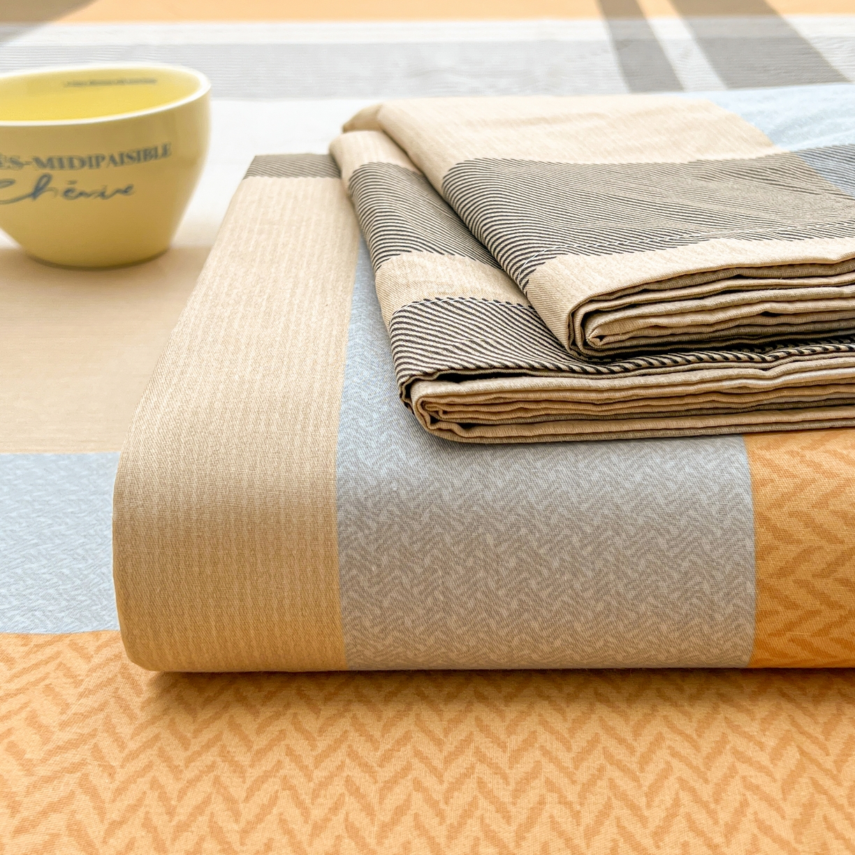 91家纺网 家纺一手货源 找家纺 珂博家纺 2026新款12868全棉纯棉小清新印花四件套 曼塔罗