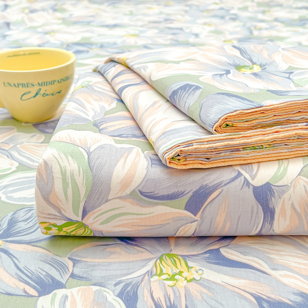 91家纺网 家纺一手货源 找家纺 珂博家纺 2026新款12868全棉纯棉小清新印花四件套 梦里繁花