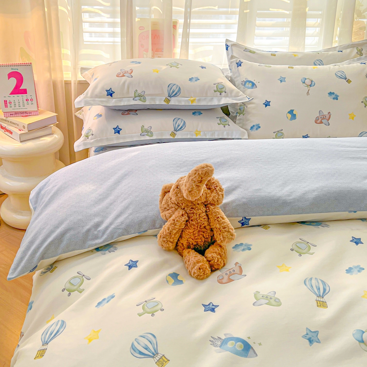 91家纺网 家纺一手货源 找家纺 珂博家纺 2026新款12868全棉纯棉小清新印花四件套 星辰大海