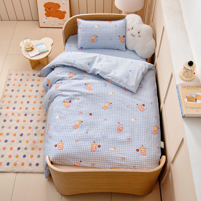 91家纺网 家纺一手货源 找家纺 鱼宝2026新款全棉幼儿园套件--萌趣系列 可爱宝宝