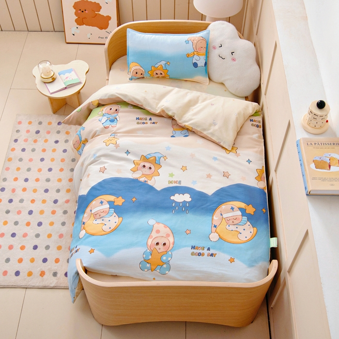 91家纺网 家纺一手货源 找家纺 鱼宝2026新款全棉幼儿园套件--萌趣系列 星梦童话