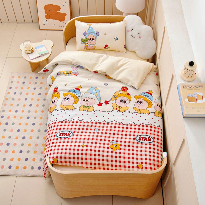 91家纺网 家纺一手货源 找家纺 鱼宝2026新款全棉幼儿园套件--萌趣系列 星星漫游记