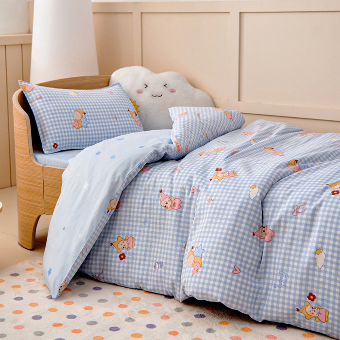 91家纺网 家纺一手货源 找家纺 鱼宝2026新款全棉幼儿园套件--萌趣系列 可爱宝宝