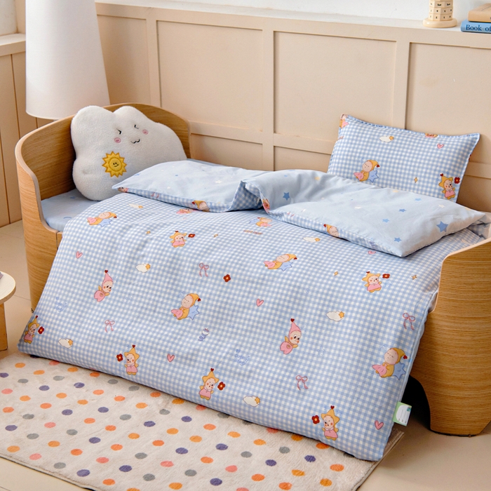 91家纺网 家纺一手货源 找家纺 鱼宝2026新款全棉幼儿园套件--萌趣系列 可爱宝宝