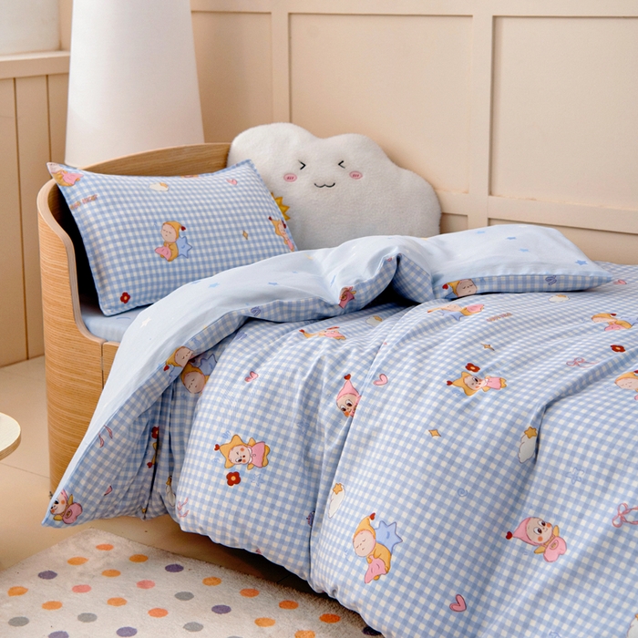 91家纺网 家纺一手货源 找家纺 鱼宝2026新款全棉幼儿园套件--萌趣系列 可爱宝宝