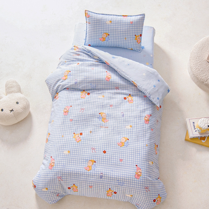 91家纺网 家纺一手货源 找家纺 鱼宝2026新款全棉幼儿园套件--萌趣系列 可爱宝宝