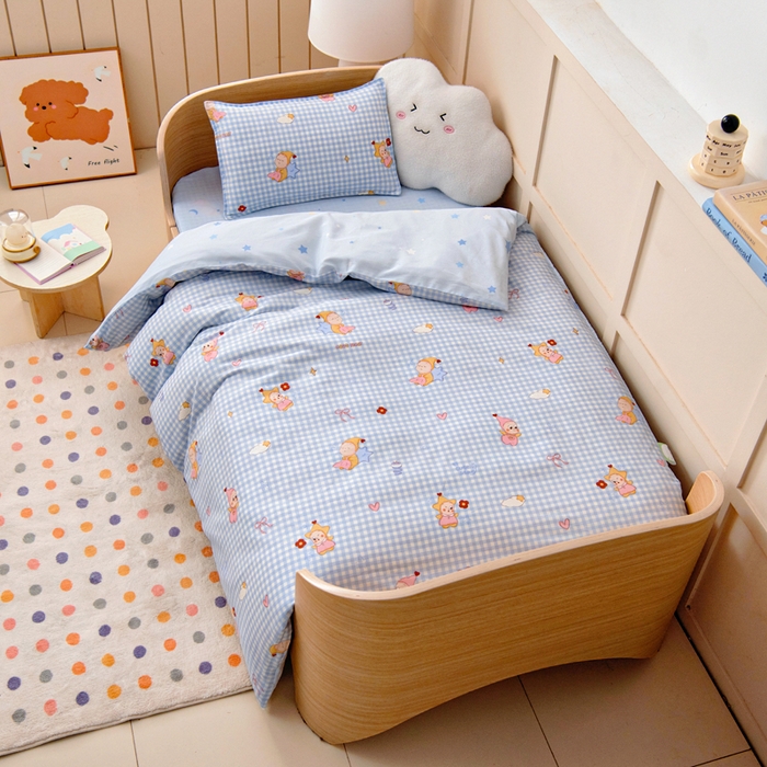 91家纺网 家纺一手货源 找家纺 鱼宝2026新款全棉幼儿园套件--萌趣系列 可爱宝宝