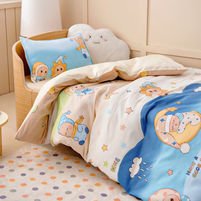 91家纺网 家纺一手货源 找家纺 鱼宝2026新款全棉幼儿园套件--萌趣系列 星梦童话