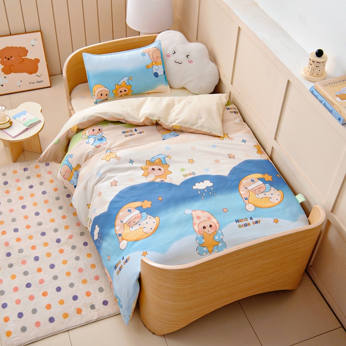 91家纺网 家纺一手货源 找家纺 鱼宝2026新款全棉幼儿园套件--萌趣系列 星梦童话