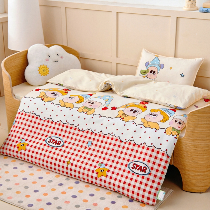 91家纺网 家纺一手货源 找家纺 鱼宝2026新款全棉幼儿园套件--萌趣系列 星星漫游记