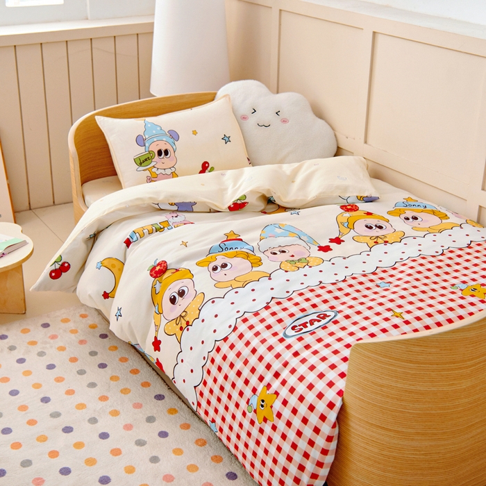 91家纺网 家纺一手货源 找家纺 鱼宝2026新款全棉幼儿园套件--萌趣系列 星星漫游记