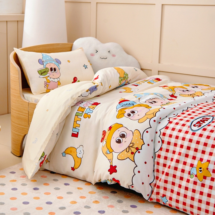 91家纺网 家纺一手货源 找家纺 鱼宝2026新款全棉幼儿园套件--萌趣系列 星星漫游记