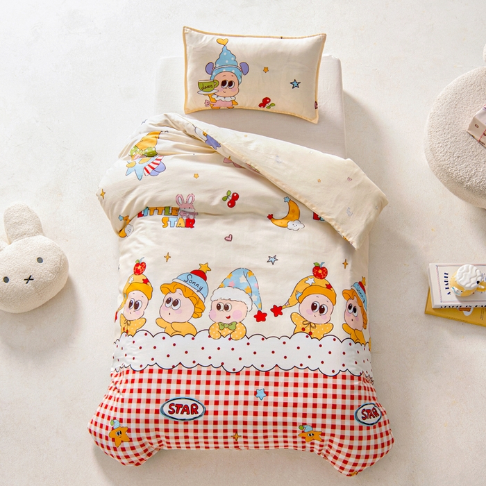 91家纺网 家纺一手货源 找家纺 鱼宝2026新款全棉幼儿园套件--萌趣系列 星星漫游记