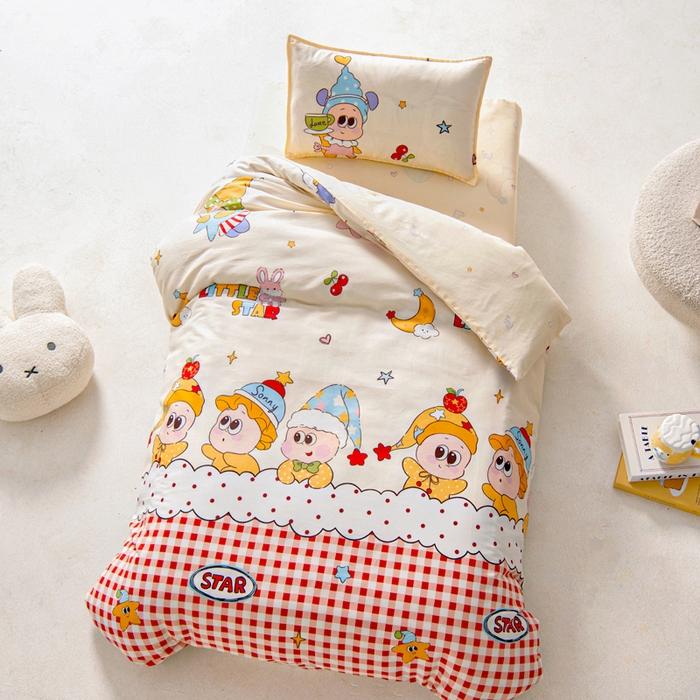 91家纺网 家纺一手货源 找家纺 鱼宝2026新款全棉幼儿园套件--萌趣系列 星星漫游记