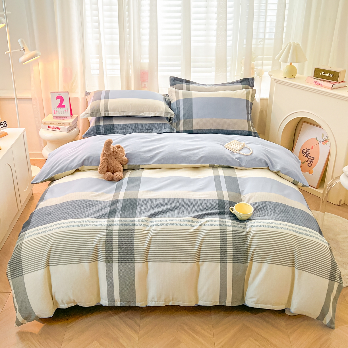 91家纺网 家纺一手货源 找家纺 珂博家纺 2026新款12868全棉纯棉小清新印花系列单品被套 格调都市