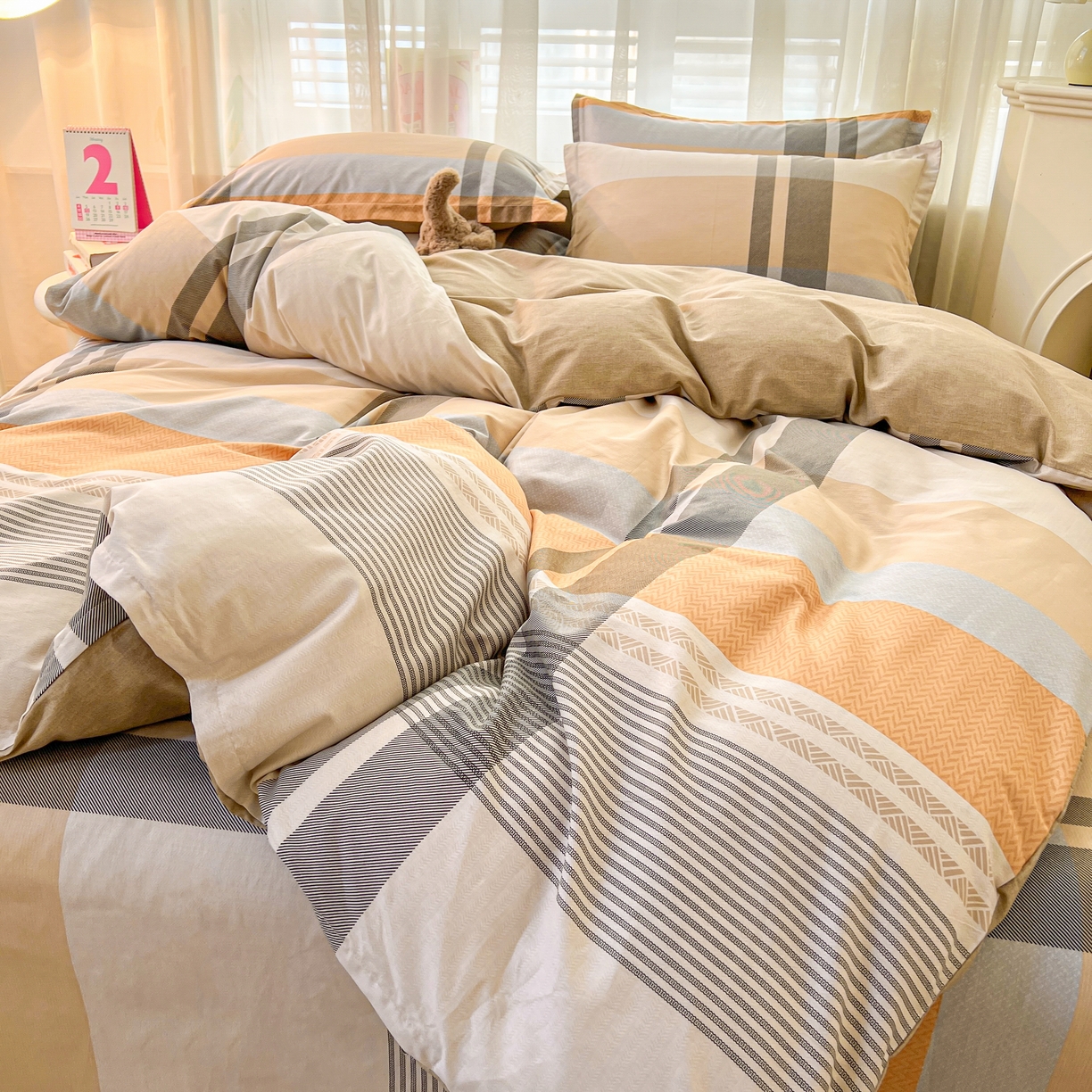 91家纺网 家纺一手货源 找家纺 珂博家纺 2026新款12868全棉纯棉小清新印花系列单品被套 曼塔罗