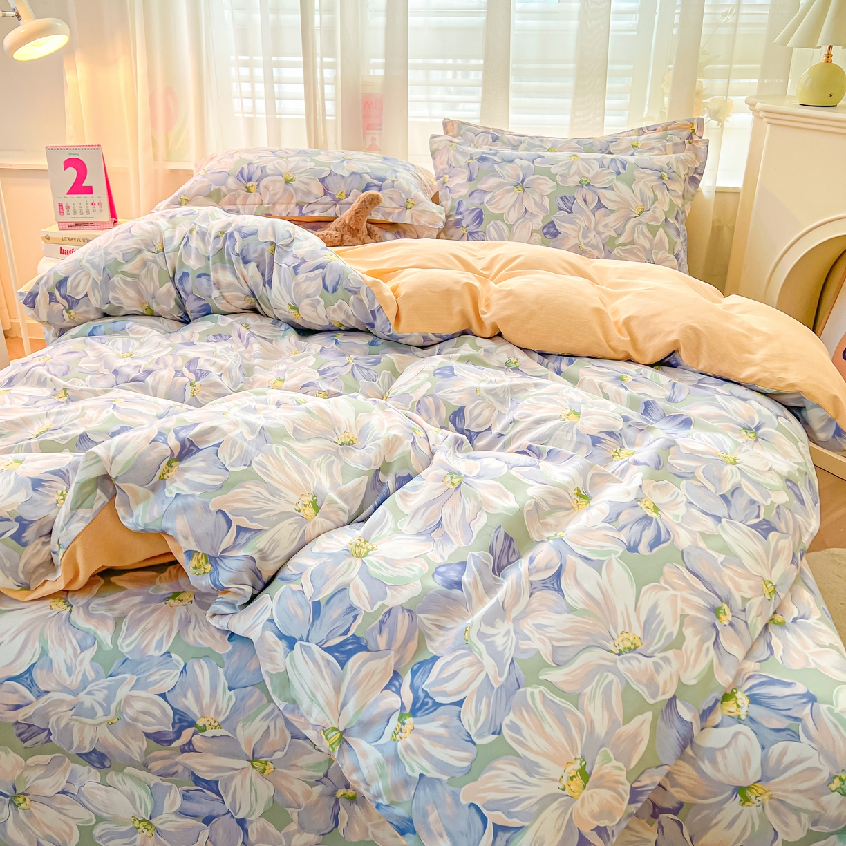 91家纺网 家纺一手货源 找家纺 珂博家纺 2026新款12868全棉纯棉小清新印花系列单品被套 梦里繁花