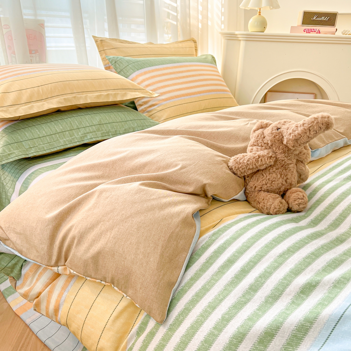 91家纺网 家纺一手货源 找家纺 珂博家纺 2026新款12868全棉纯棉小清新印花系列单品被套 青春律动