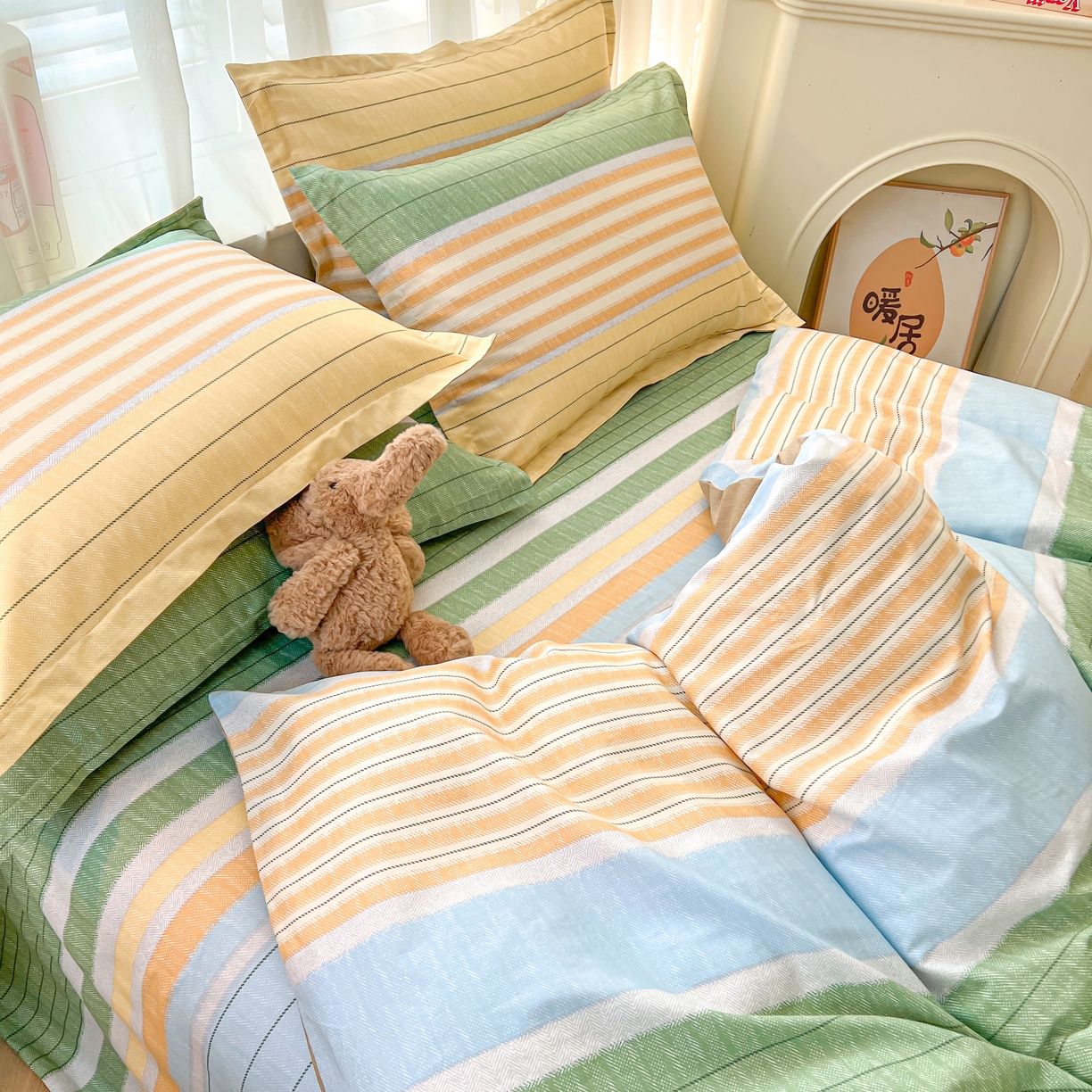 91家纺网 家纺一手货源 找家纺 珂博家纺 2026新款12868全棉纯棉小清新印花系列单品被套 青春律动