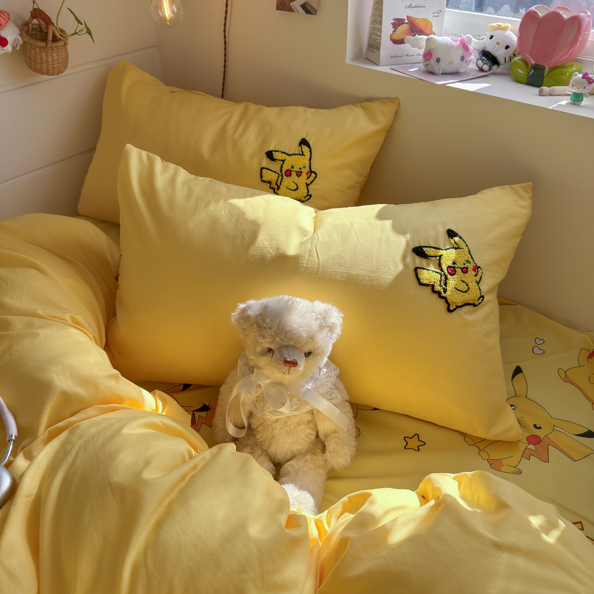 91家纺网 家纺一手货源 找家纺 优卡迪家纺馆 2026新款水洗棉印加绣四件套 闪电宝宝-金黄