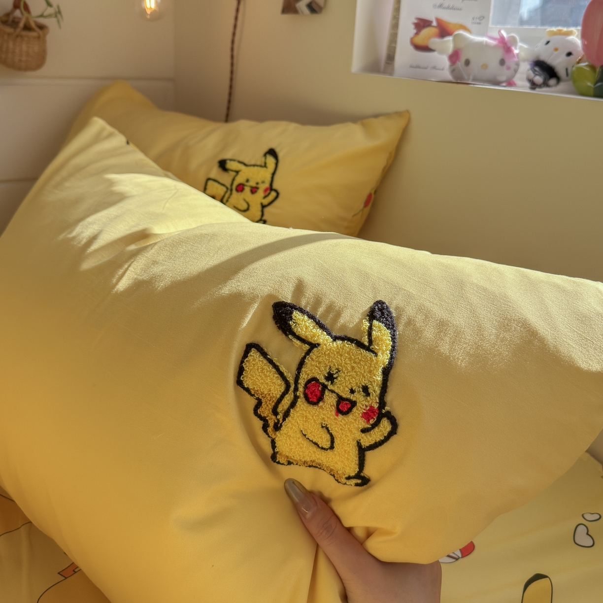 91家纺网 家纺一手货源 找家纺 优卡迪家纺馆 2026新款水洗棉印加绣四件套 闪电宝宝-金黄