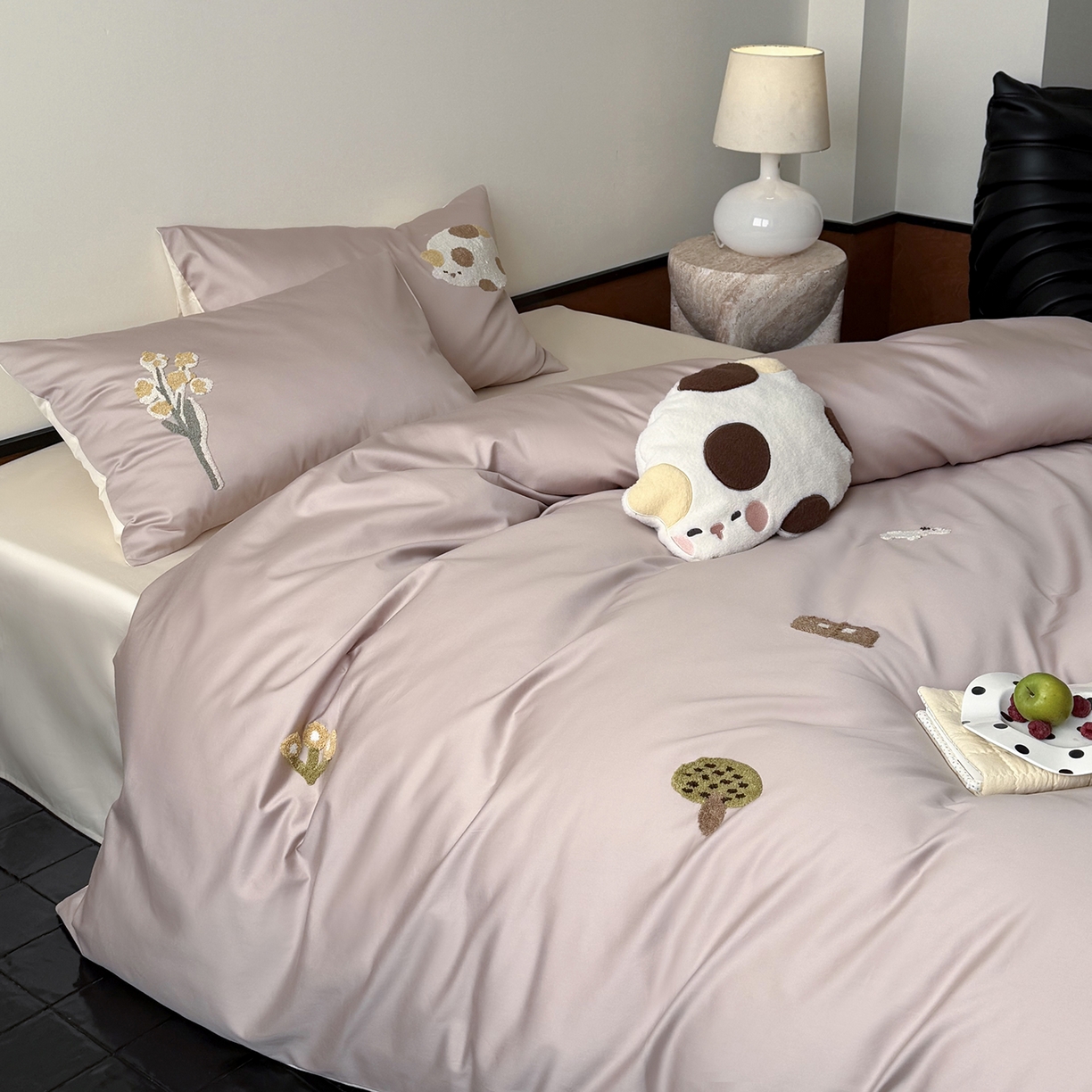 91家纺网 家纺一手货源 找家纺 （总）鹿班家居 2026春季新品100S长绒棉毛巾绣系列四件套-午后（标准会员-20元）