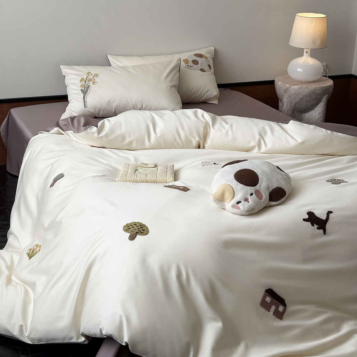 91家纺网 家纺一手货源 找家纺 （总）鹿班家居 2026春季新品100S长绒棉毛巾绣系列四件套-午后（标准会员-20元）