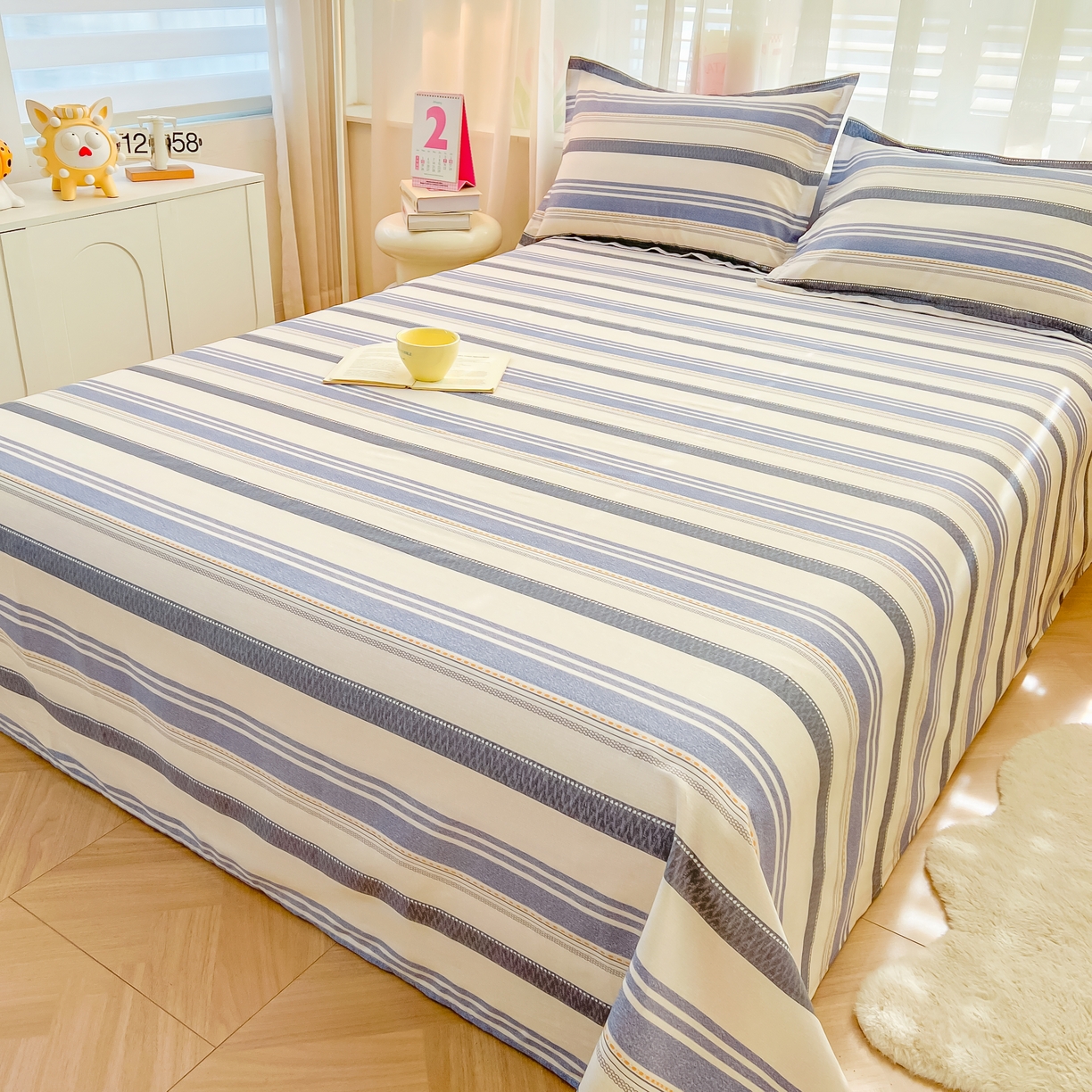 91家纺网 家纺一手货源 找家纺 （总）珂博家纺 2026新款12868全棉纯棉小清新印花系列单床单床笠