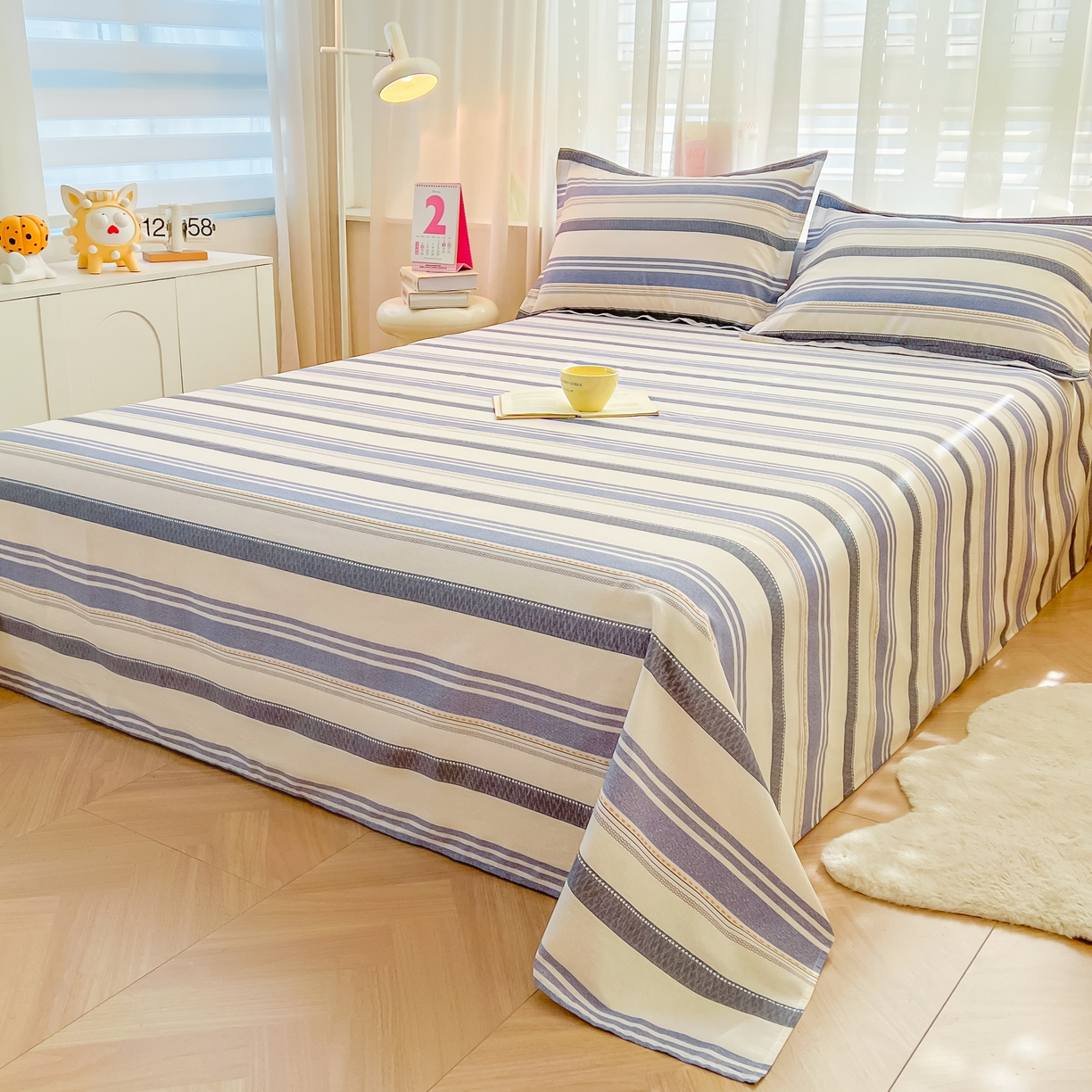 91家纺网 家纺一手货源 找家纺 （总）珂博家纺 2026新款12868全棉纯棉小清新印花系列单床单床笠