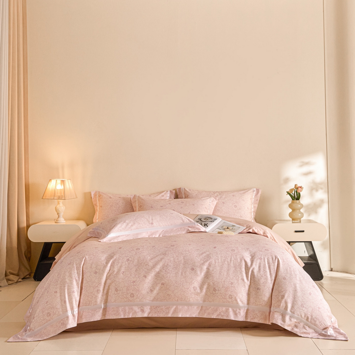 91家纺网 家纺一手货源 找家纺 （总）【控价】新方向 2026年 数码印花50s双股全棉纯棉贡缎长绒棉四件套-约定