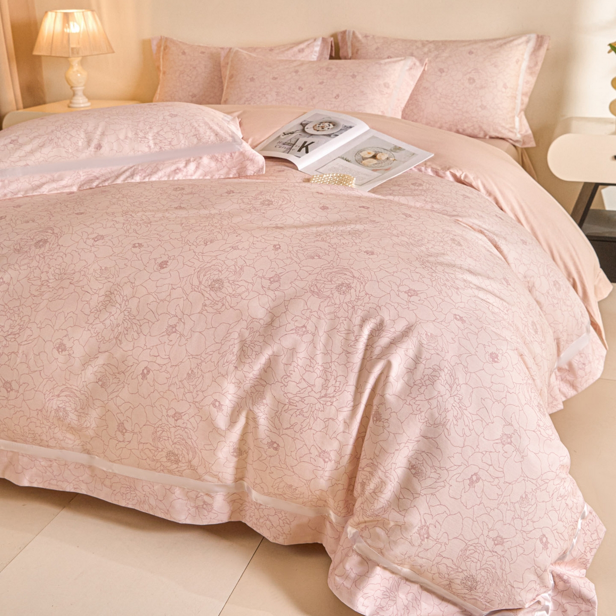 91家纺网 家纺一手货源 找家纺 （总）【控价】新方向 2026年 数码印花50s双股全棉纯棉贡缎长绒棉四件套-约定