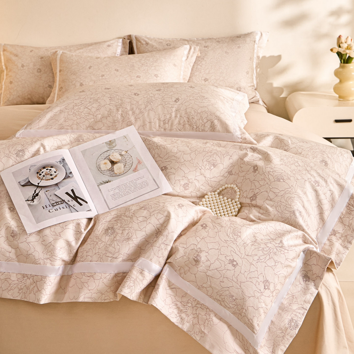 91家纺网 家纺一手货源 找家纺 （总）【控价】新方向 2026年 数码印花50s双股全棉纯棉贡缎长绒棉四件套-约定