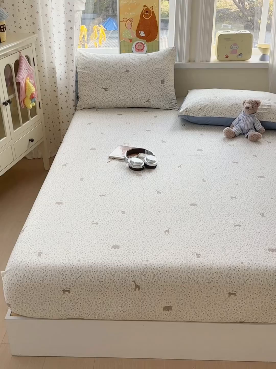 91家纺网 家纺一手货源 找家纺 （总）沐芷 2026 【提供买家秀】古法水洗仿棉床笠席梦思床罩床垫防滑床套罩床笠三件套