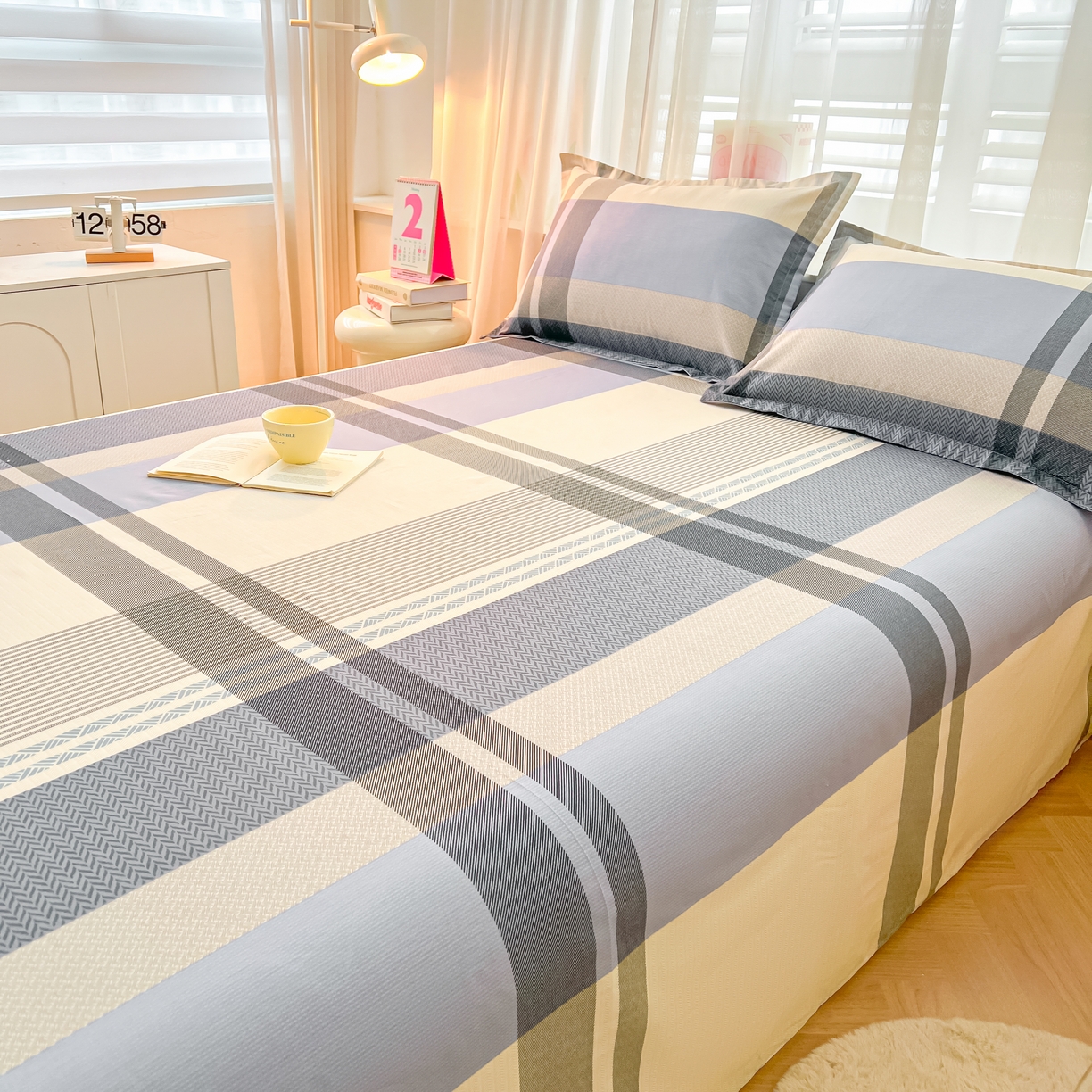 91家纺网 家纺一手货源 找家纺 珂博家纺 2026新款12868全棉纯棉小清新印花系列单床单床笠 格调都市