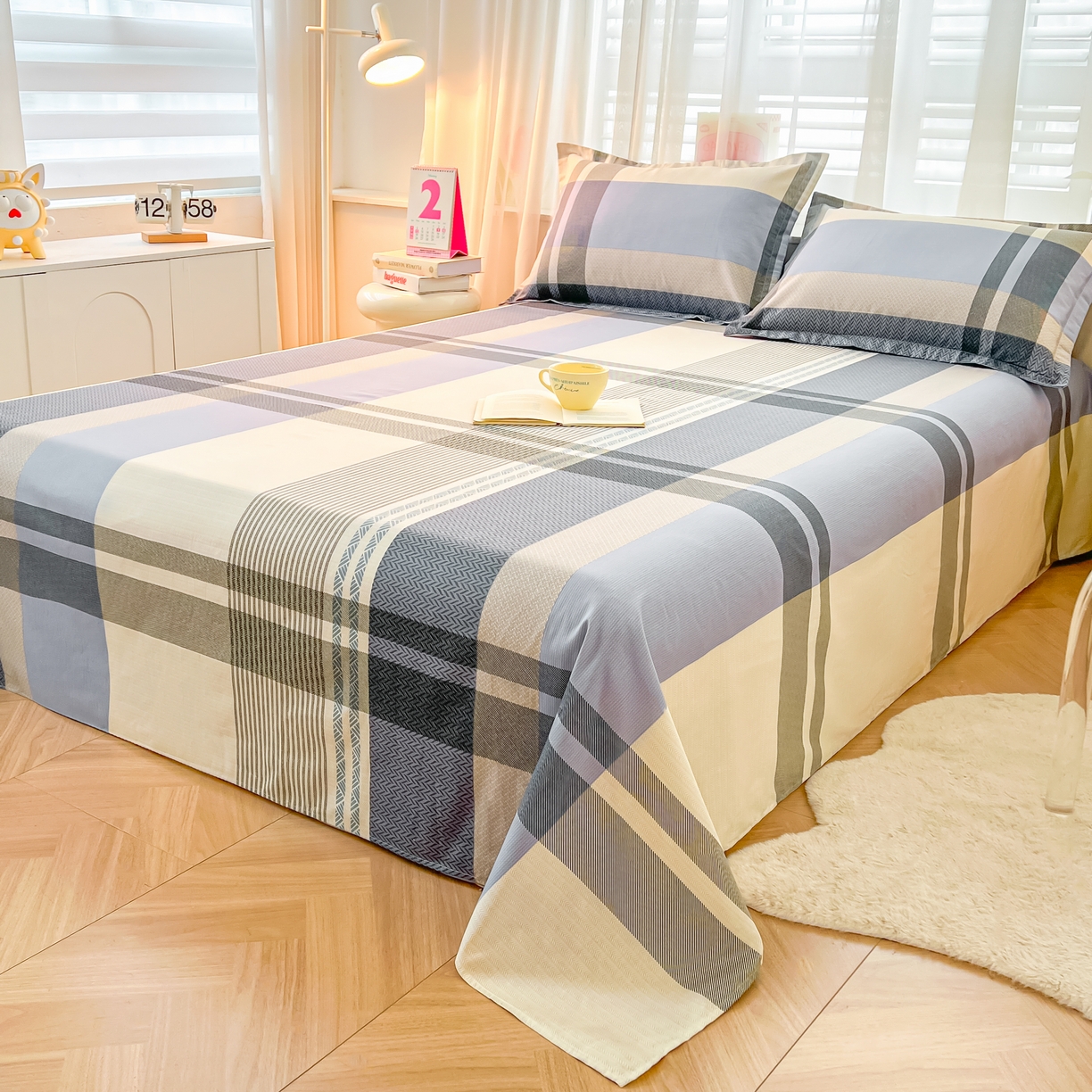 91家纺网 家纺一手货源 找家纺 珂博家纺 2026新款12868全棉纯棉小清新印花系列单床单床笠 格调都市